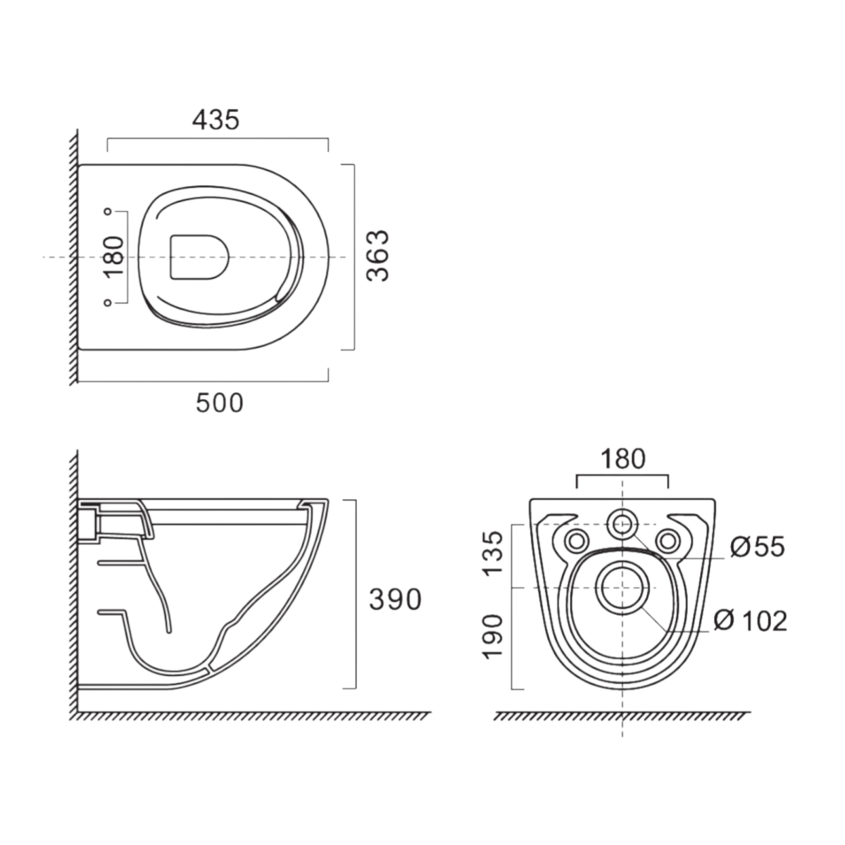 Pakabinamas unitazas RAVAK COMFORT MaxFlow Tornado, su dangčiu, 50 x 39 x 36 cm - 3