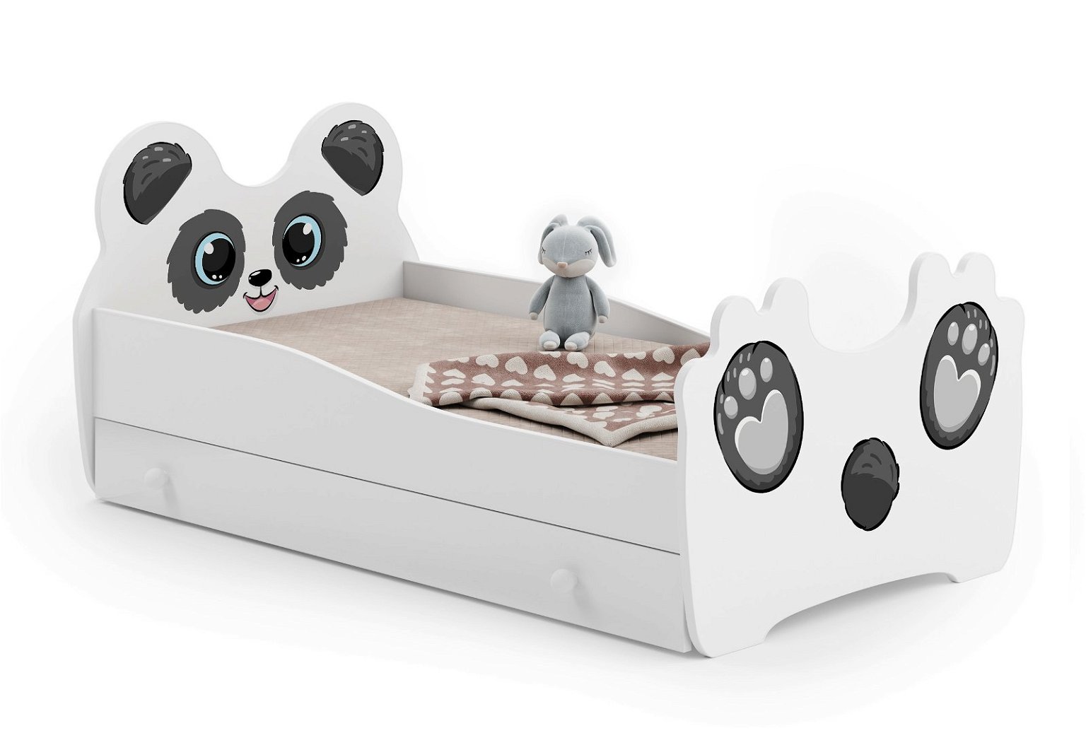 Vaikiška lova su stalčiumi Panda, 160x80 cm