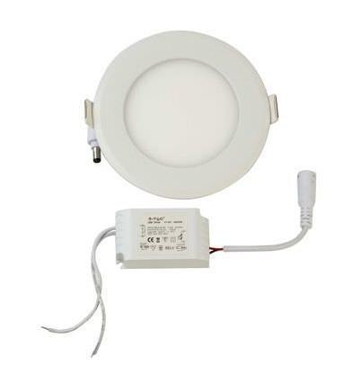 Įleidžiama LED panelė V-TAC BASIC PREMIUM, 6 W, 420 lm, 3000 K, apvali f., Ø12 cm - 1