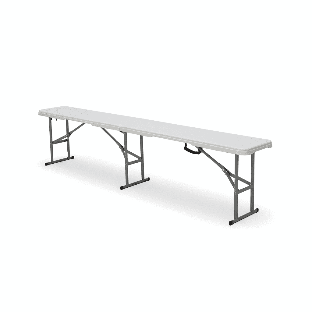 Sulankstomas lauko suolas, 180 x 28 x 43 cm, baltas-1