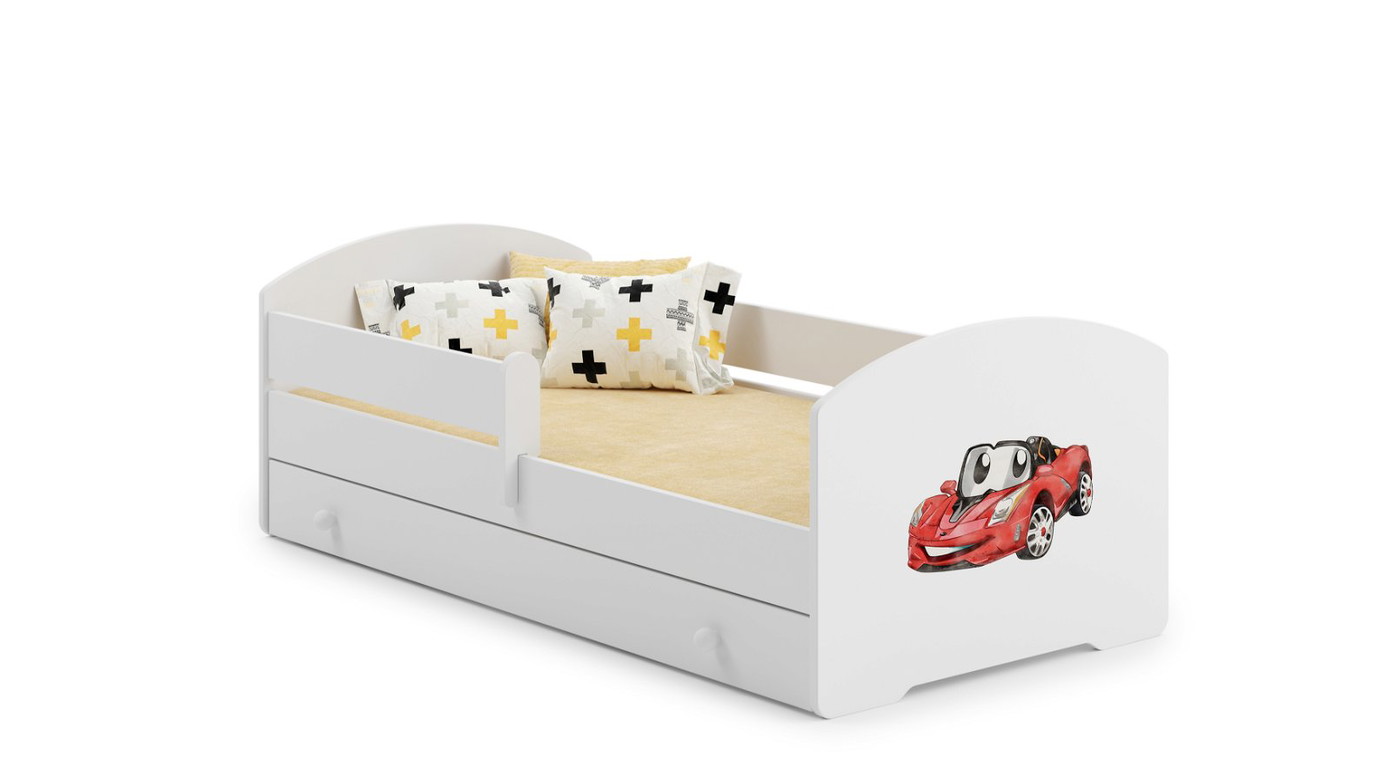 Vaikiška lova su stalčiumi LUK Bar Cars, 160x80 cm-0