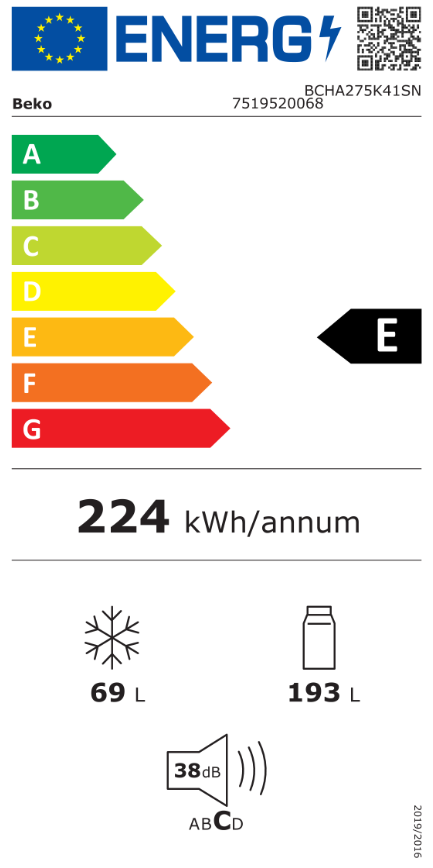 Įmontuojamas šaldytuvas Beko BCHA275K41SN - 4