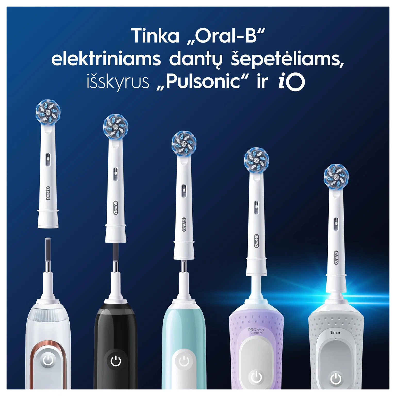 Standartinės dantų šepetėlio galvutės Oral-B EB60X-4 Sensitive Clean Pro, 4 vnt. - 3