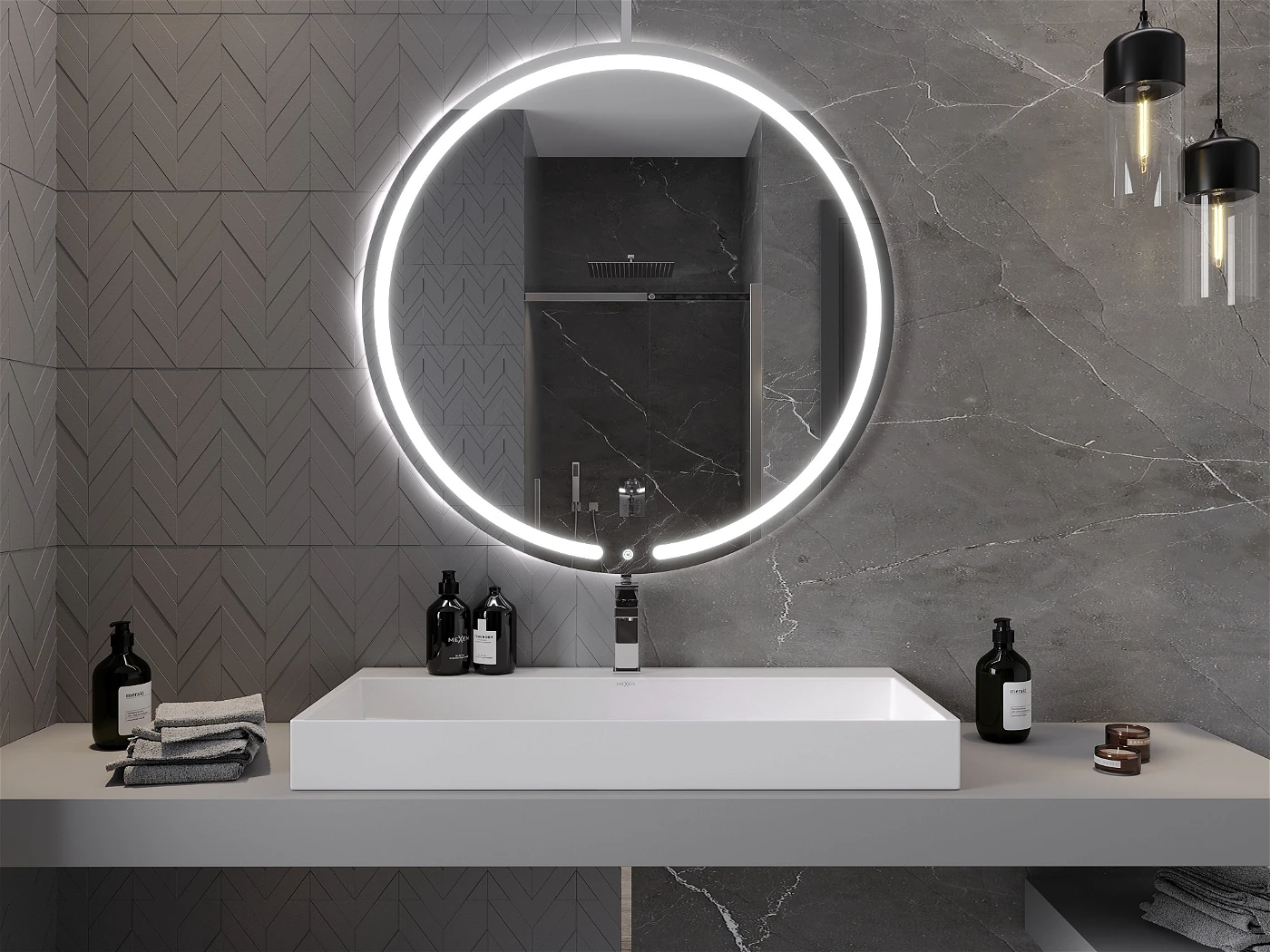 Vonios veidrodis Mexen Rose su LED apšvietimu ir šildymo kilimėliu, 100 cm - 3
