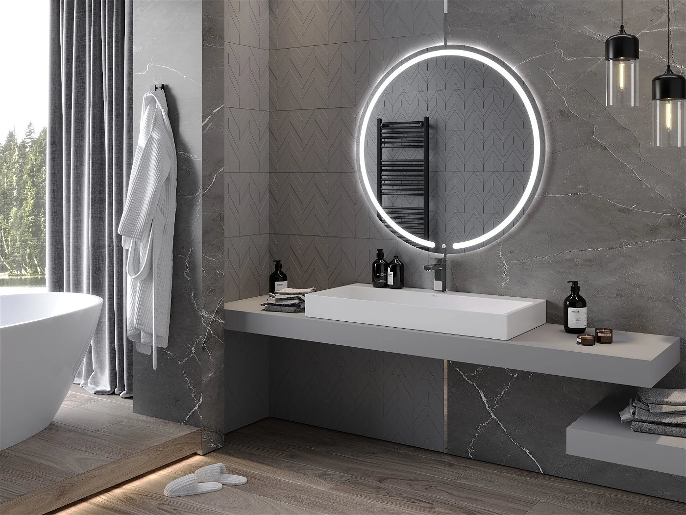 Vonios veidrodis Mexen Rose su LED apšvietimu ir šildymo kilimėliu, 100 cm - 4