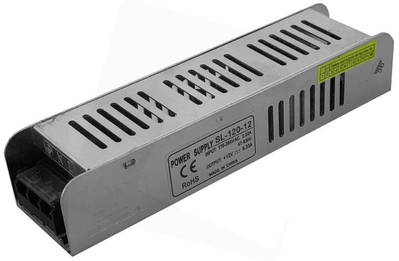 Maitinimo šaltinis LED juostoms AVIDE SLIM, IP20, 12V, 120W, aliuminis-0