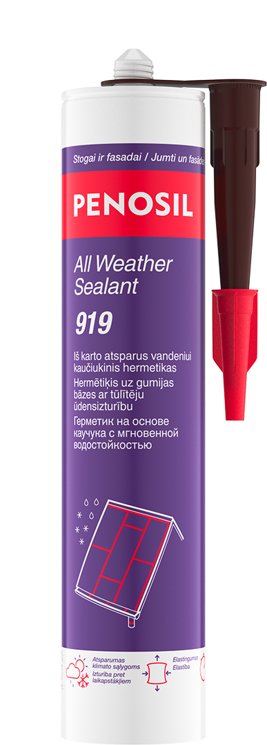 Vandeniui atsparus hermetikas PENOSIL ALL WEATHER SEALANT 919, rudos sp., 300 ml-0
