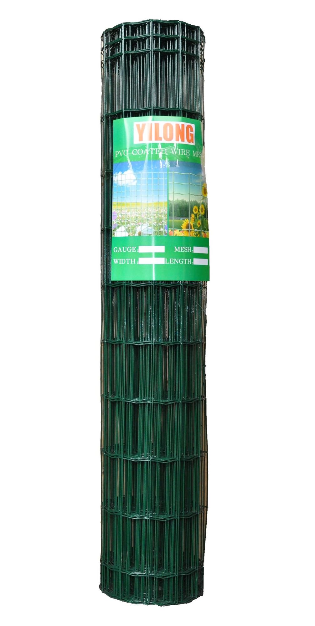Tvoros tinklas PROMOFENCE, virintas, PVC, žalios sp., 100 x 100 x 2,2 mm x 1,2 x 25 m-0