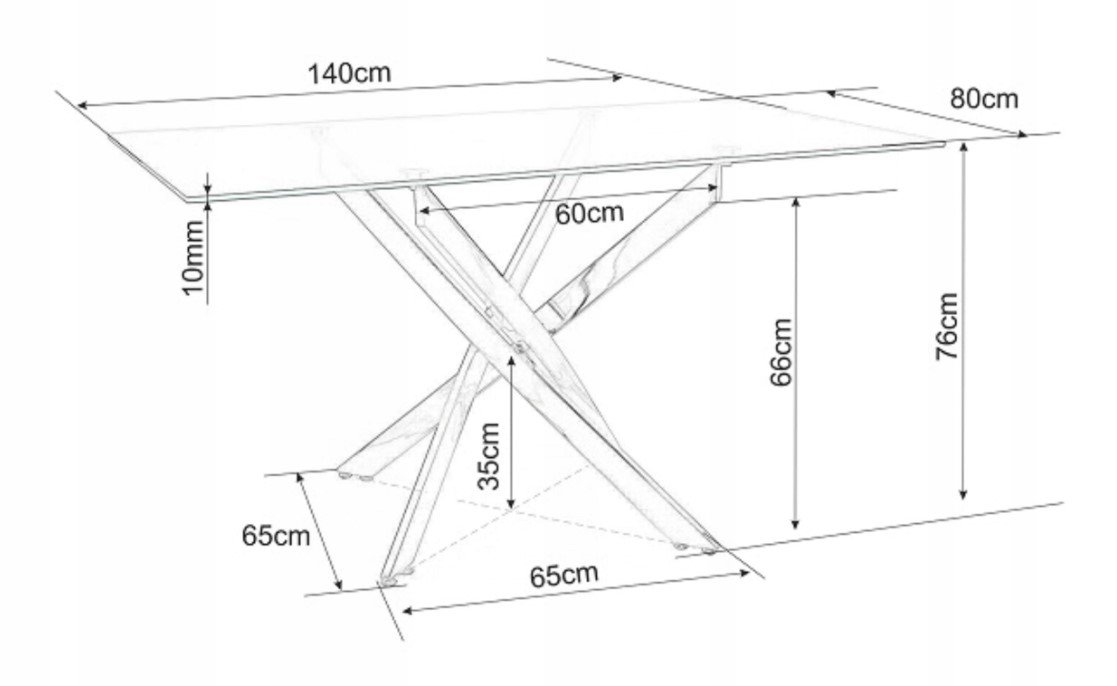 Valgomojo stalas AGIS II, 140 x 80 cm - 6