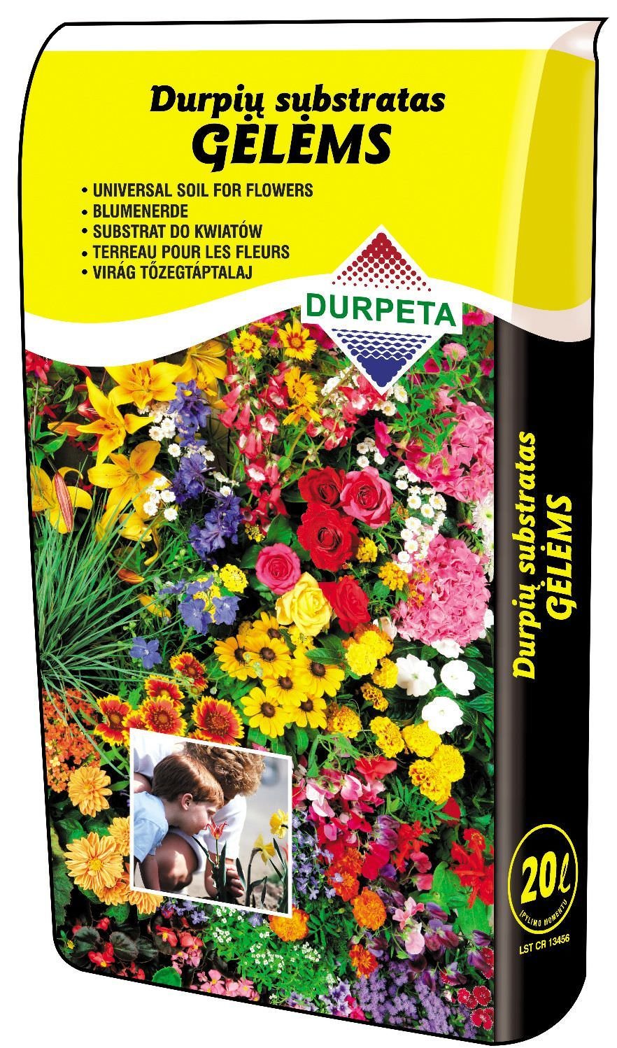 Gėlių durpių substratas DURPETA, 20 l