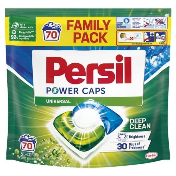Skalbimo kapsulės PERSIL Power Caps Universal Doy, 70 skalbimų