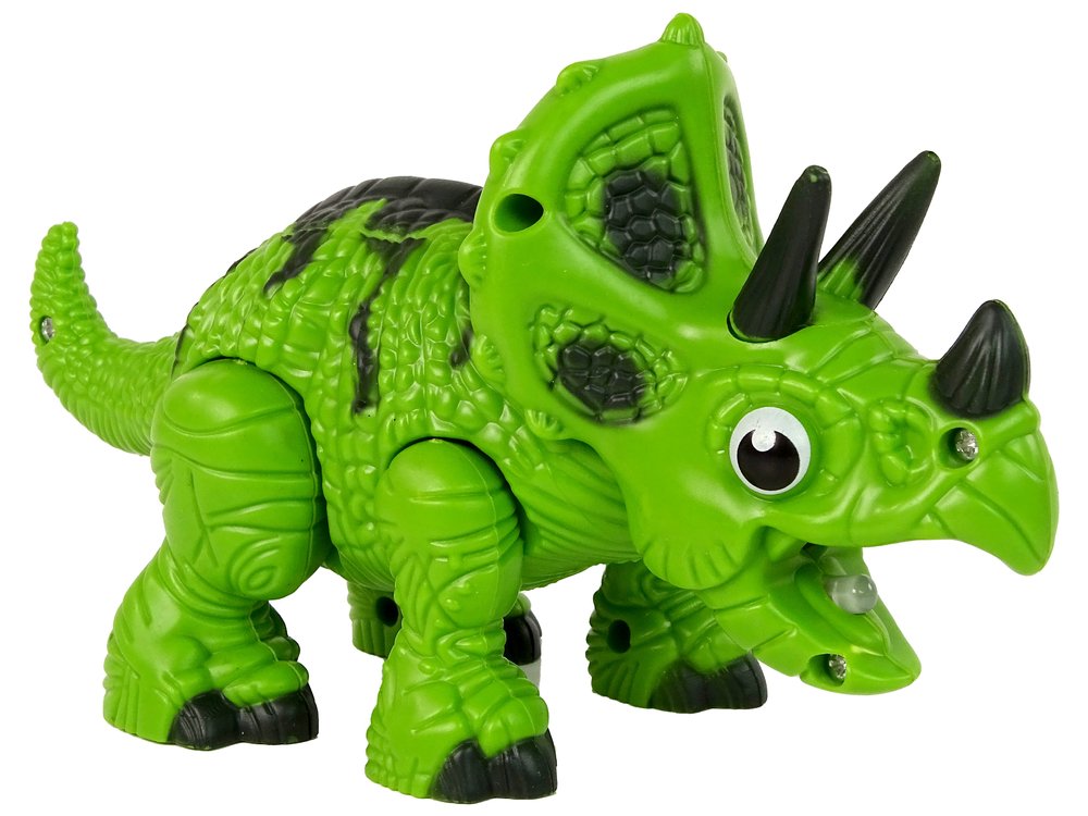 Interaktyvus dinozauras Triceratops su garų ir garso efektais, žalias - 5