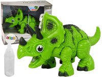 Interaktyvus dinozauras Triceratops su garų ir garso efektais, žalias - 3