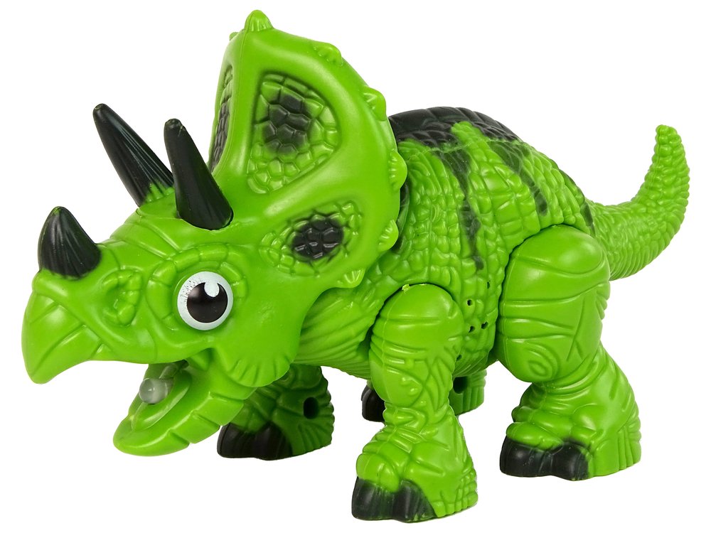 Interaktyvus dinozauras Triceratops su garų ir garso efektais, žalias - 4
