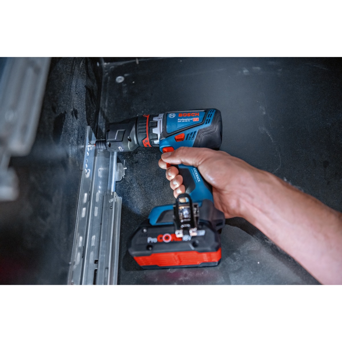 Akumuliatorinis suktuvas-gręžtuvas BOSCH PRO GSR 18V-90 FC (be akumuliatoriaus ir pakrovėjo) - 6