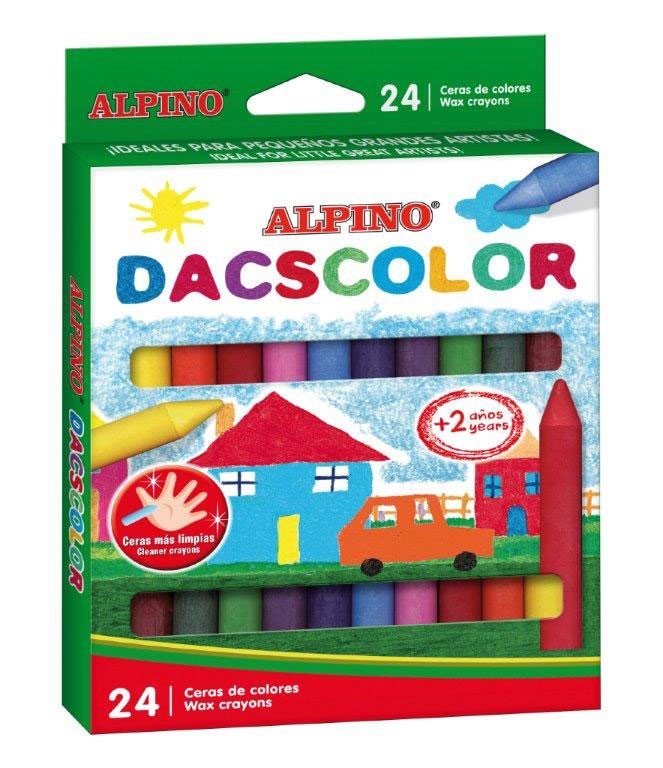Vaškinės kreidelės ALPINO Dacscolor, 24 spalvų, 12 mm