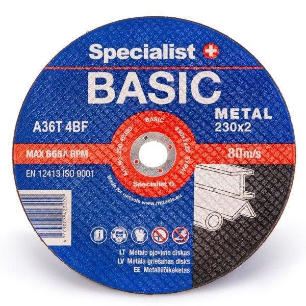 Metalo pjovimo diskas SPECIALIST+ Basic, 230 x 2,0 x 22 mm