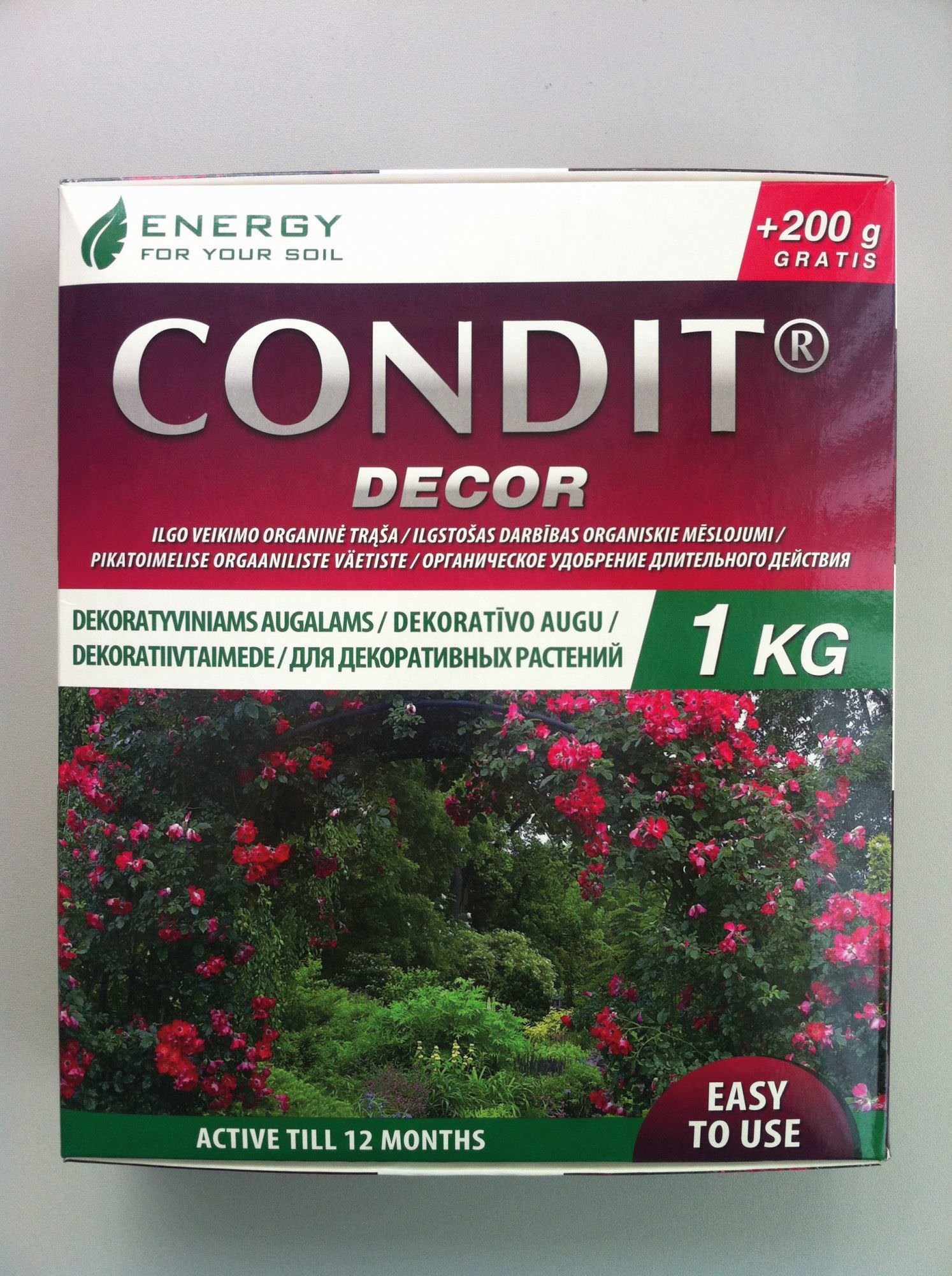 Organinės granuliuotos trąšos CONDIT DECOR, 1,2 kg