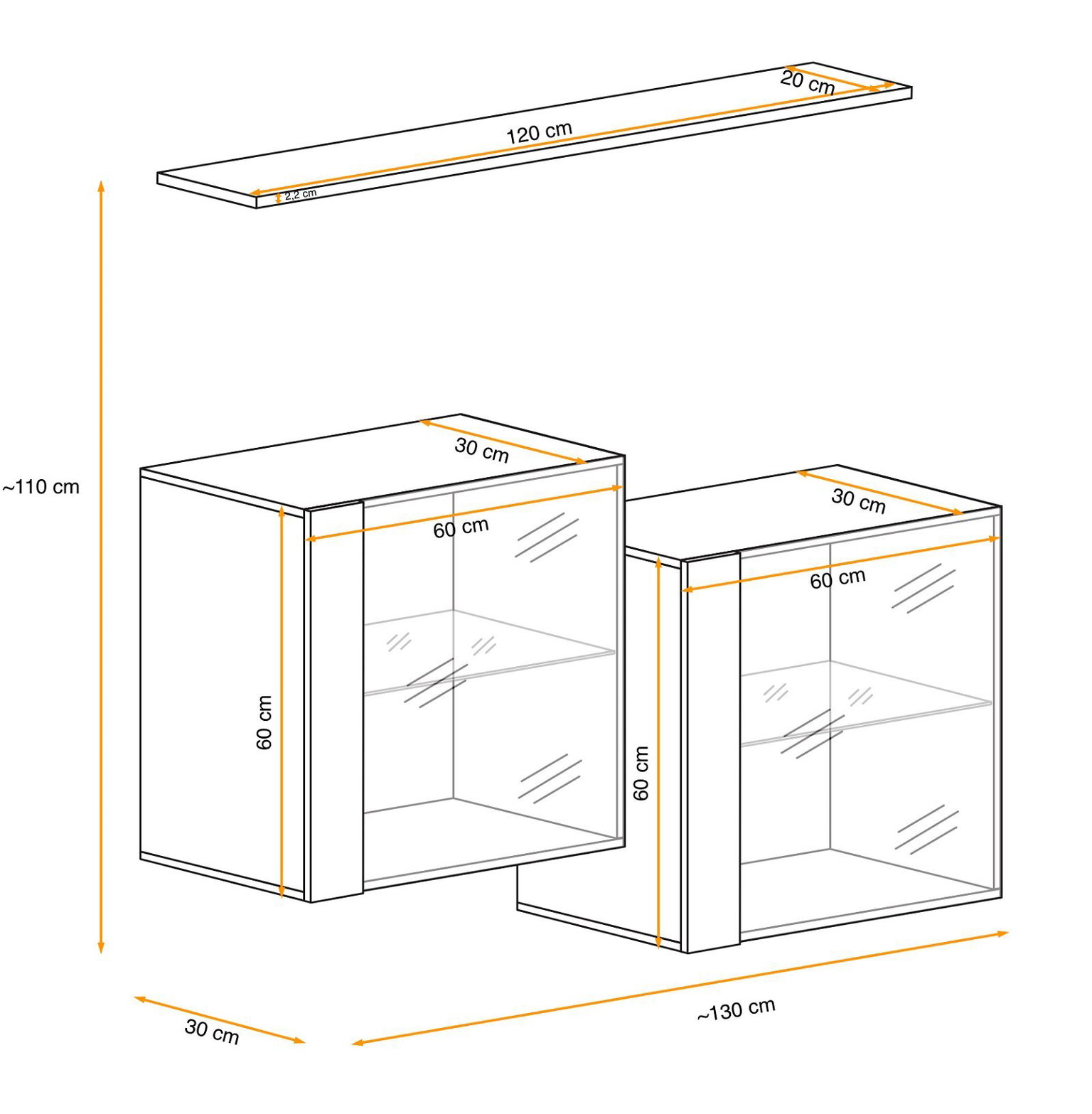 Sekcija Switch SB III su LED apšvietimu, ąžuolo/juoda - 4