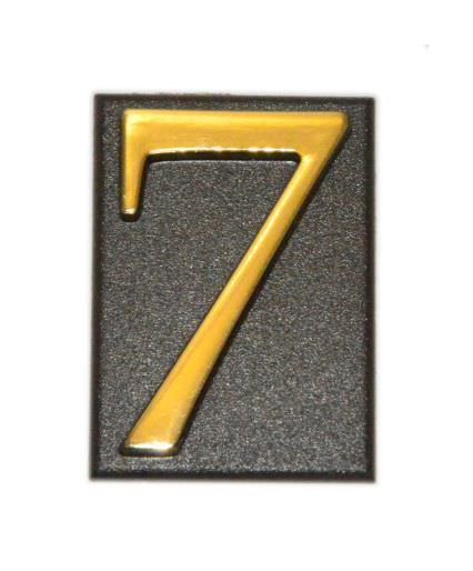 Buto numeris 7, 32 x 45 mm, plastikinis, aukso sp.-0
