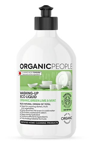 Indų ploviklis Organic People žalioji citrina ir mėta, 500 ml