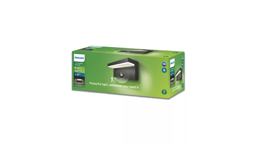 Sieninis LED lauko šviestuvas PHILIPS BUSTAN IP44 9W 2700K 1000lm jud daviklis antracitas - 5