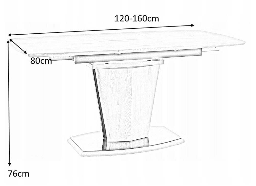 Valgomojo stalas HOUSTON, 120 x 80 cm, ąžuolo - 4