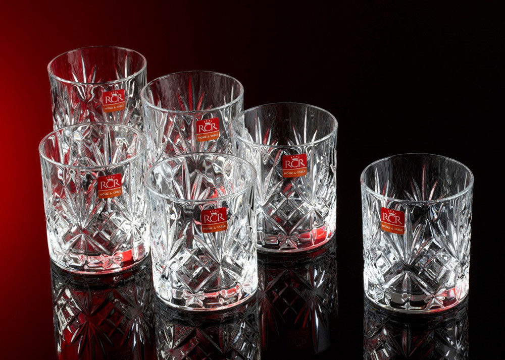 Krištolinės viskio stiklinės RCR MELODIA HB TUMBLER, 6 vnt., 310 ml-1