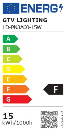 Šviesos diodų lemputė GTV, LED, 15W, A60, E27, 1320 lm, 4000K - 2