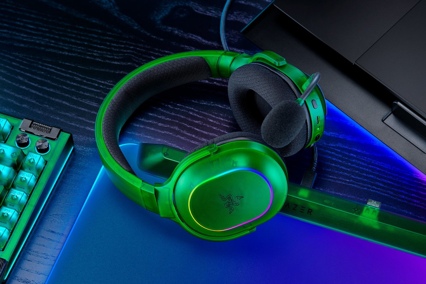 Belaidės ausinės Razer Barracuda X Chroma, žalios sp. - 4