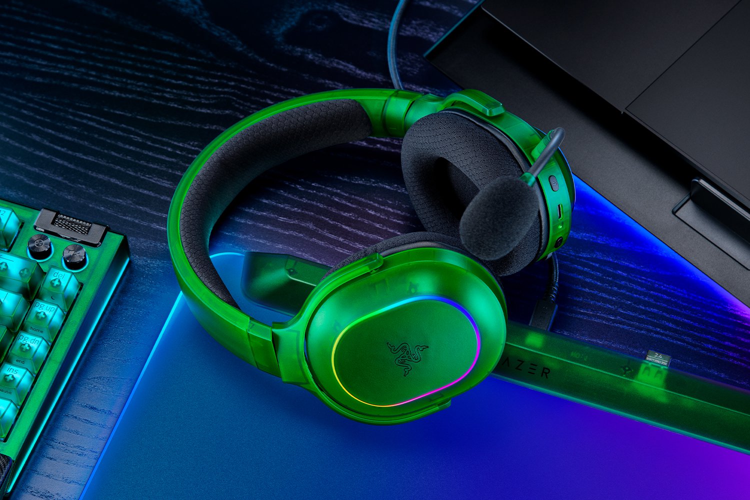 Belaidės ausinės Razer Barracuda X Chroma, žalios sp. - 4