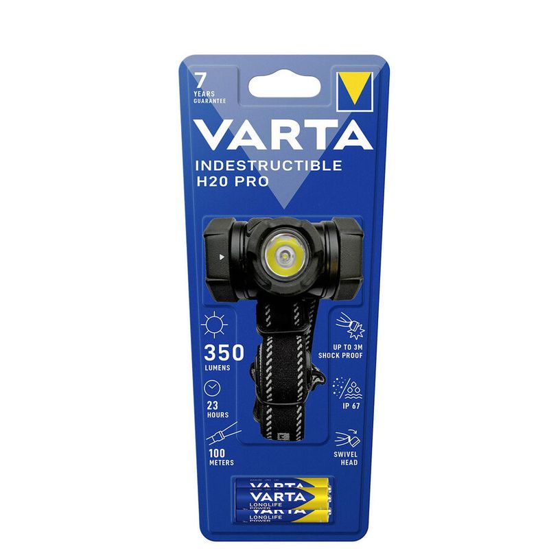 LED žibintas ant galvos VARTA INDESTRUCTIBLE,IP67, 350lm, elementai 3xAAA(įeina), 2 švietimo padėtys-0