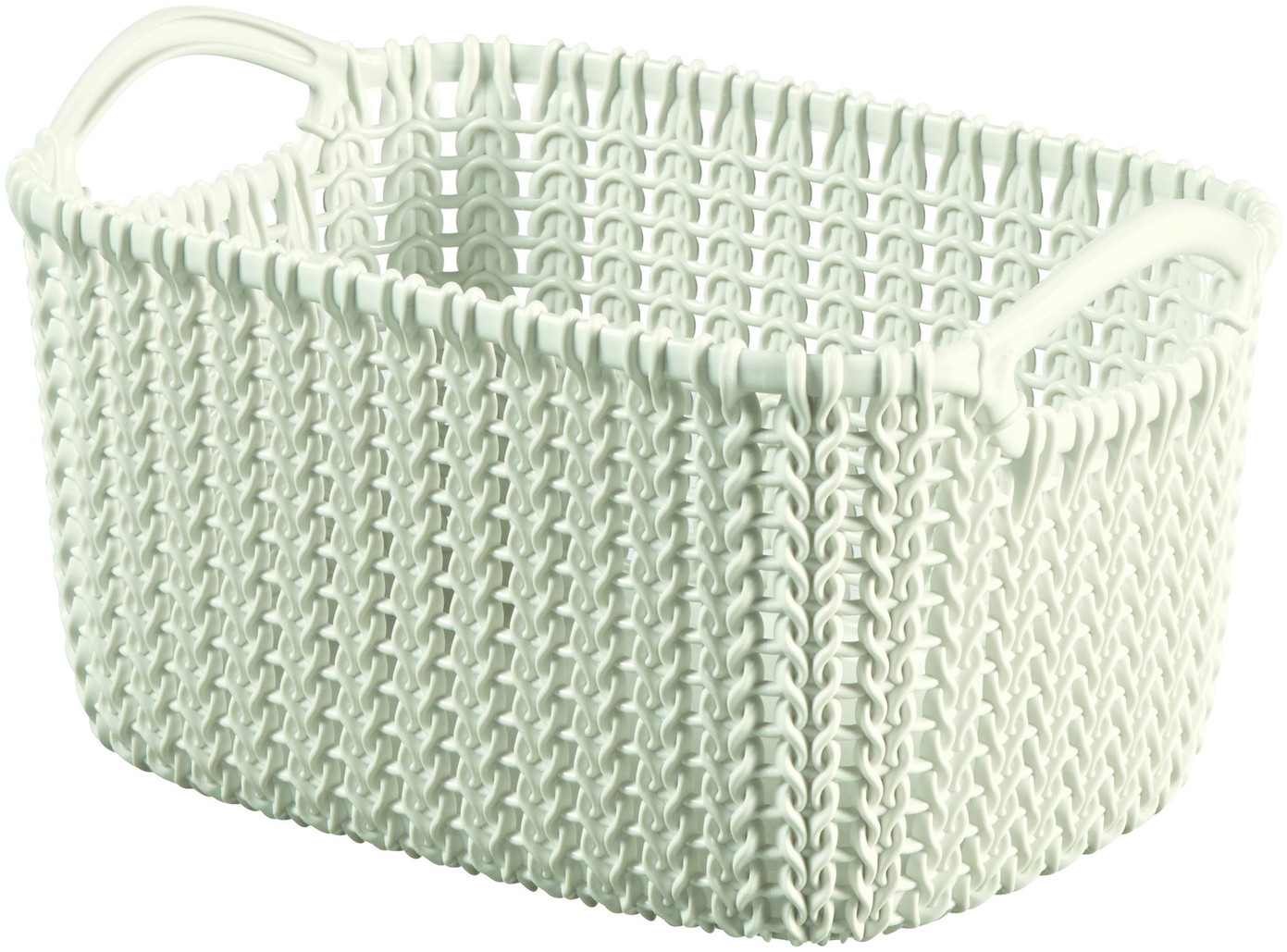 Plastikinis krepšys CURVER KNIT, pieno baltumo spalvos, h14 x 25 x 18 cm, 3 L-0