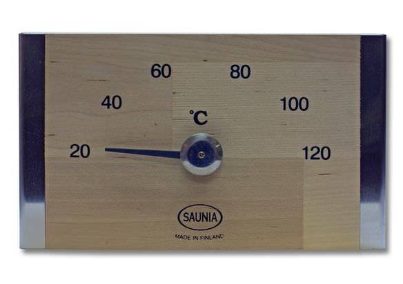 Pirties termometras SAUNIA, 19 x 12 cm, beržo/nerūd. plieno