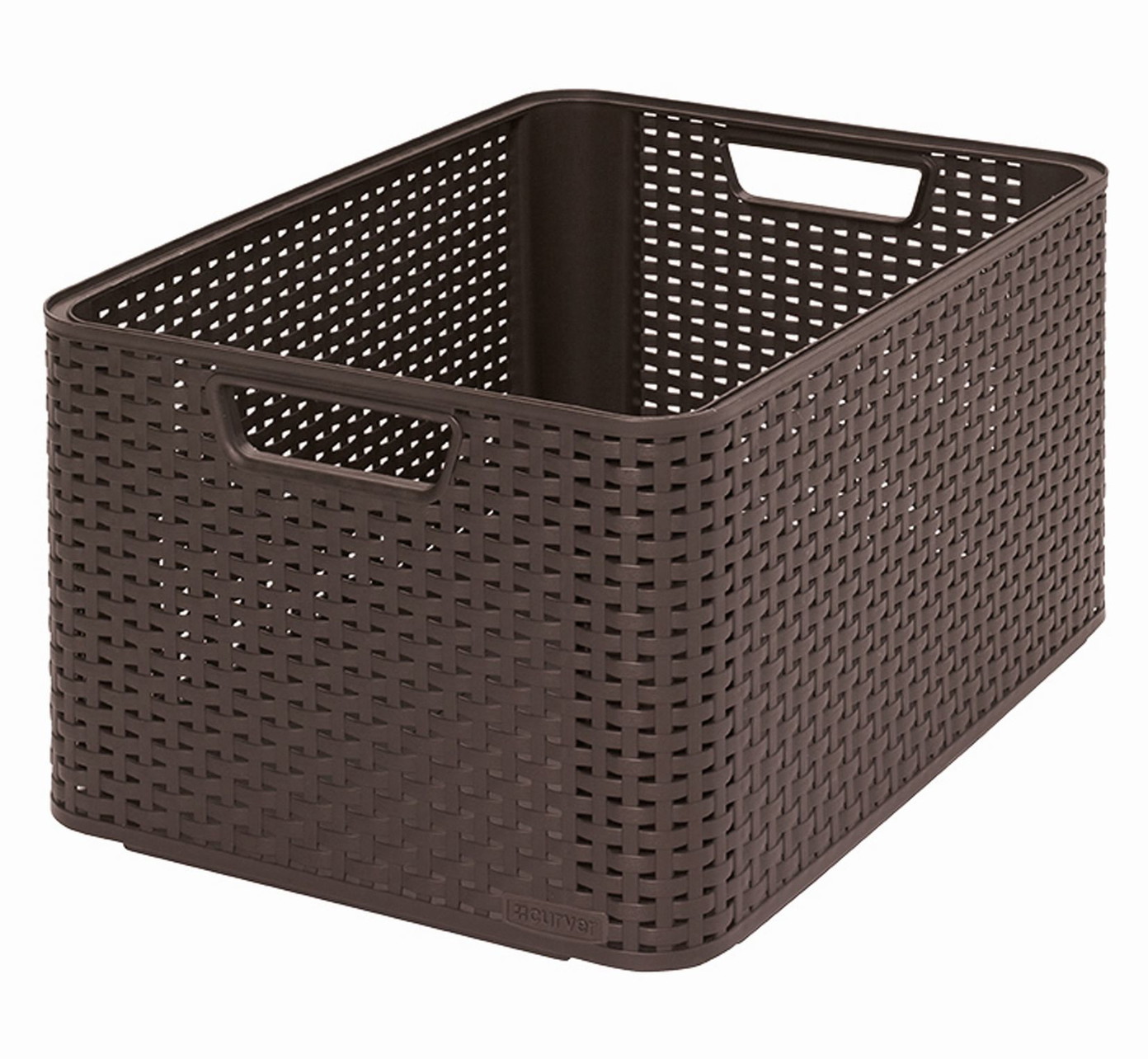 Plastikinis krepšys CURVER RATTAN STYLE, L, tams. rudos sp., 44 x 33 x 23 cm, 30 l-0
