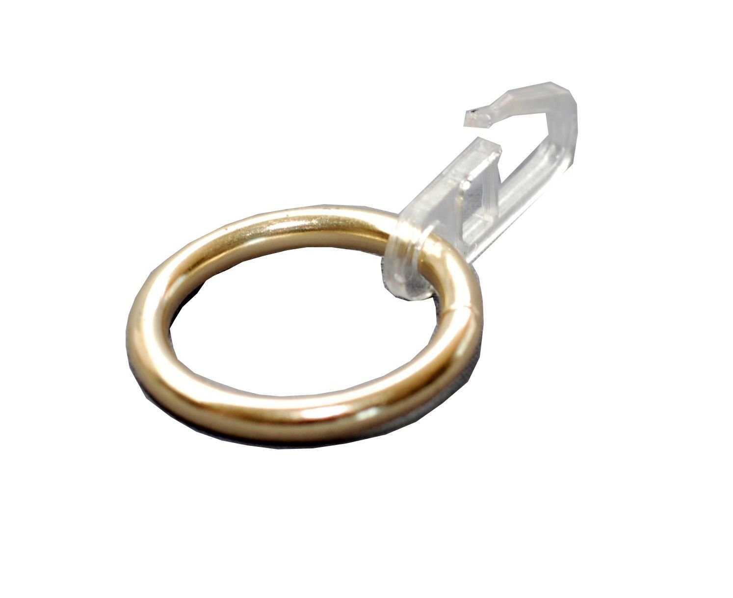Karnizo žiedai su kabliukais CLASSIC, metaliniai, blizgios aukso sp., Ø16 mm, 10 vnt.
