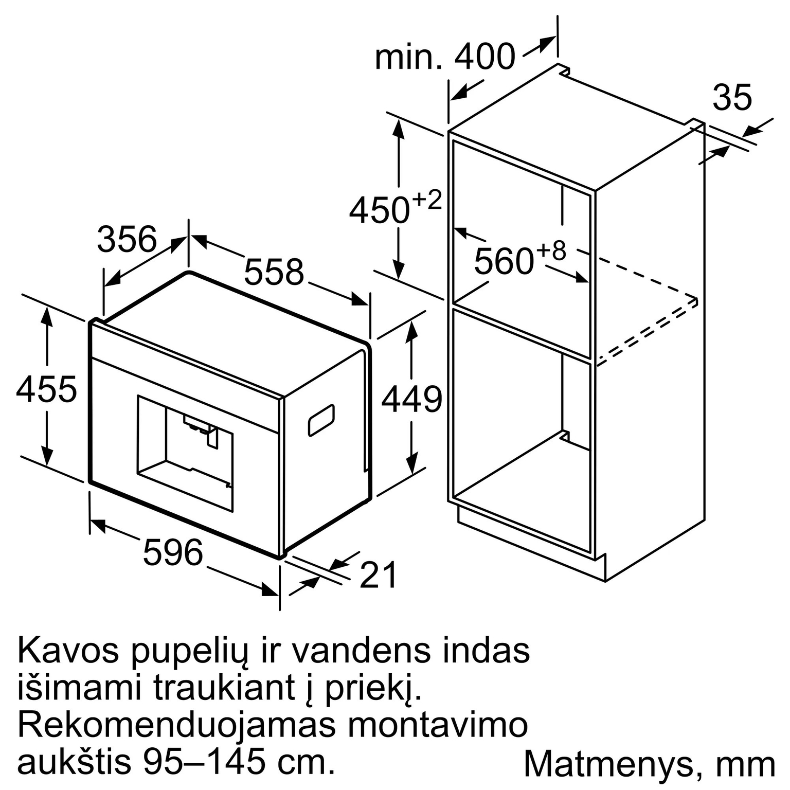 Įmontuojamasis automatinis kavos aparatas Neff N 90, C17KS61G0 - 3