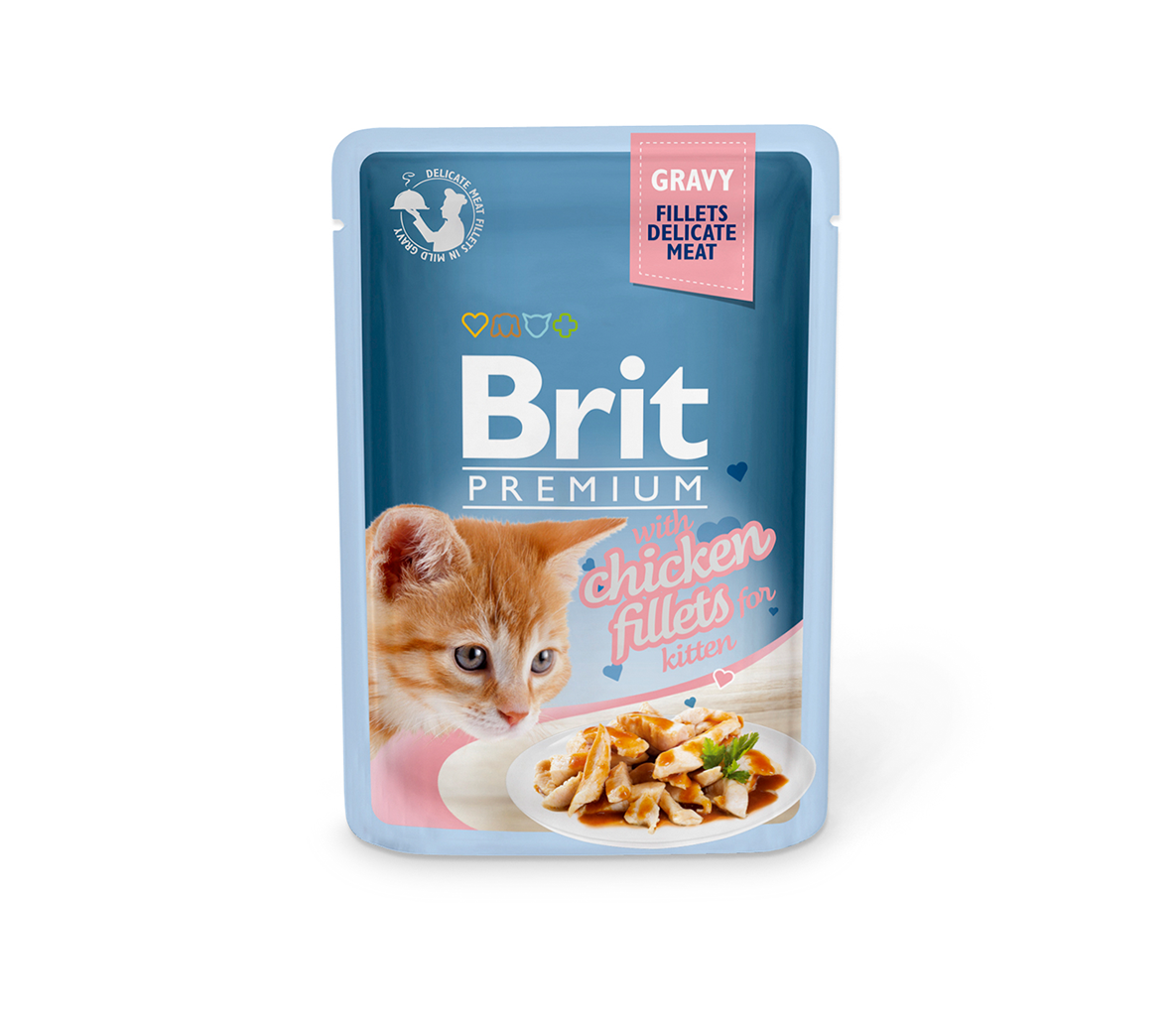 Konservuotas ėdalas katėms Brit Premium Cat Delicate Chicken for Kitten in Gravy, 85 g