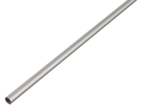 Aliumininis apvalus profiliuotis, anoduotas, sidabrinės sp., 474454, Ø15 x 1,0 x 2000 mm