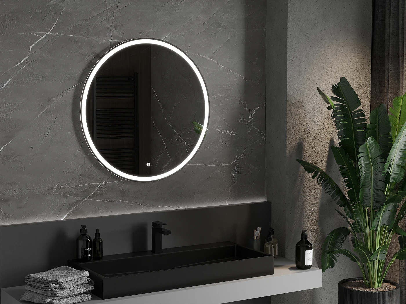 Vonios veidrodis Mexen Gobi su LED apšvietimu ir šildymo kilimėliu, 80 cm - 2