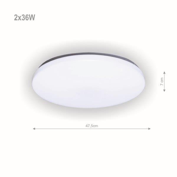 Išmanusis plafoninis LED šviestuvas TOPE SOPOT, 2 x 36 W - 5