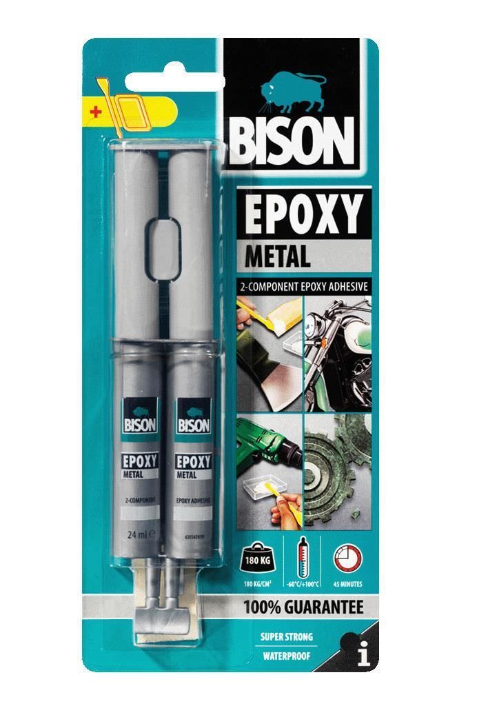 Klijai BISON EPOXY METAL, 24 ml