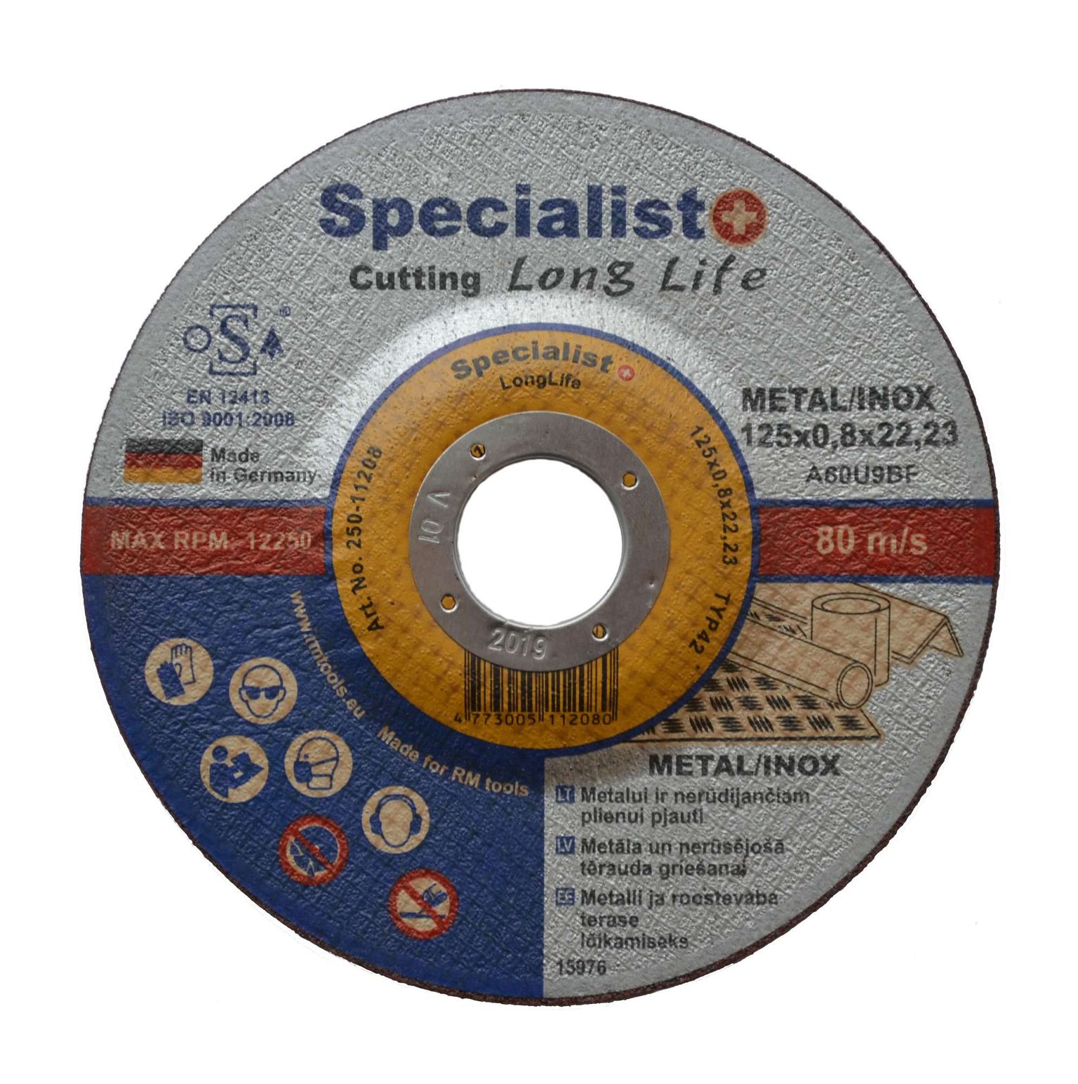 Metalo pjovimo diskas SPECIALIST+ LONGLIFE, 125 x 0,8 x 22 mm