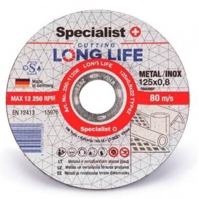 Metalo pjovimo diskas SPECIALIST+ LONGLIFE, 125 x 0,8 x 22 mm - 2