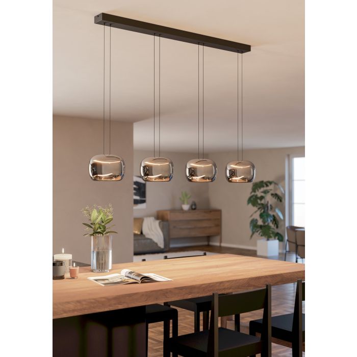 Pakabinamas LED šviestuvas EGLO HORTUNAS, 4x5,8W, 3000K, 2750lm, 21x126x150cm, juodos sp. - 5