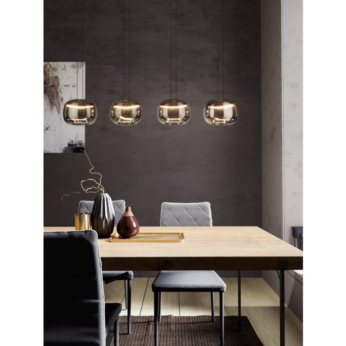Pakabinamas LED šviestuvas EGLO HORTUNAS, 4x5,8W, 3000K, 2750lm, 21x126x150cm, juodos sp.-1