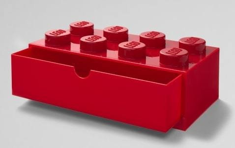 Daiktadėžė LEGO DESK, raudonos sp., 31,6 x 15,8 x 11,3 cm, 580 ml