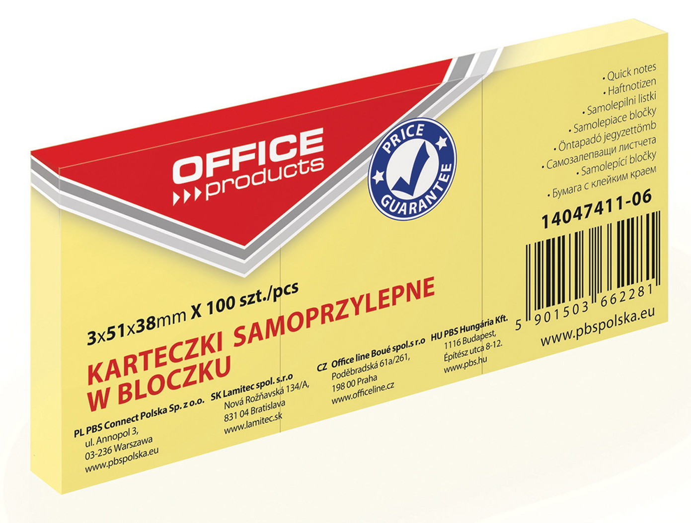 Lipnūs lapeliai Office Products, 51x38x3/100 gel.OFFICEprodu-0