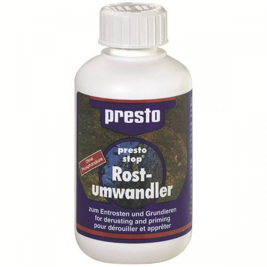 Rūdžių surišėjas ir gruntas metalui PRESTO, antikorozinis, rusvai gelsvos sp., 250 ml-0