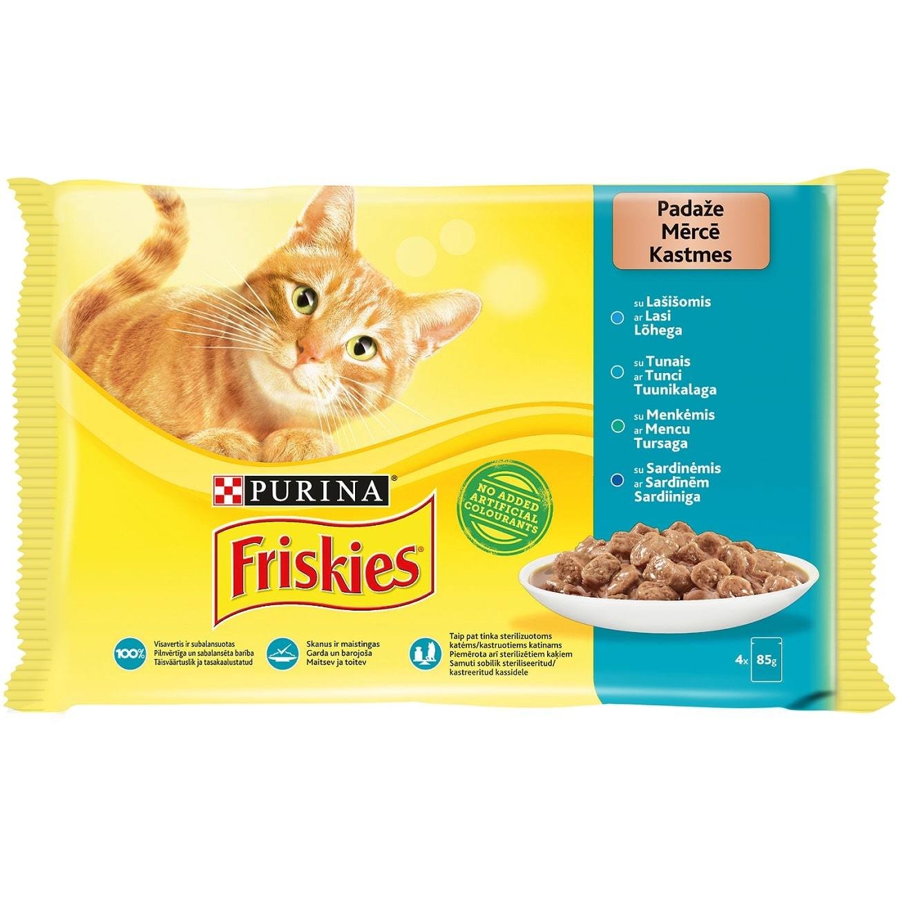Žuvies konservai katėms FRISKIES, 4 x 85 g